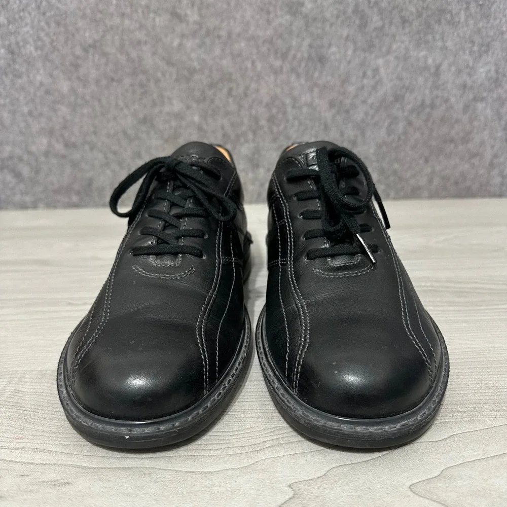 ECCO Fusion Oxford Mens 43 US‎ 9-9.5 Black Leather Plain Toe Lace Up Shoes